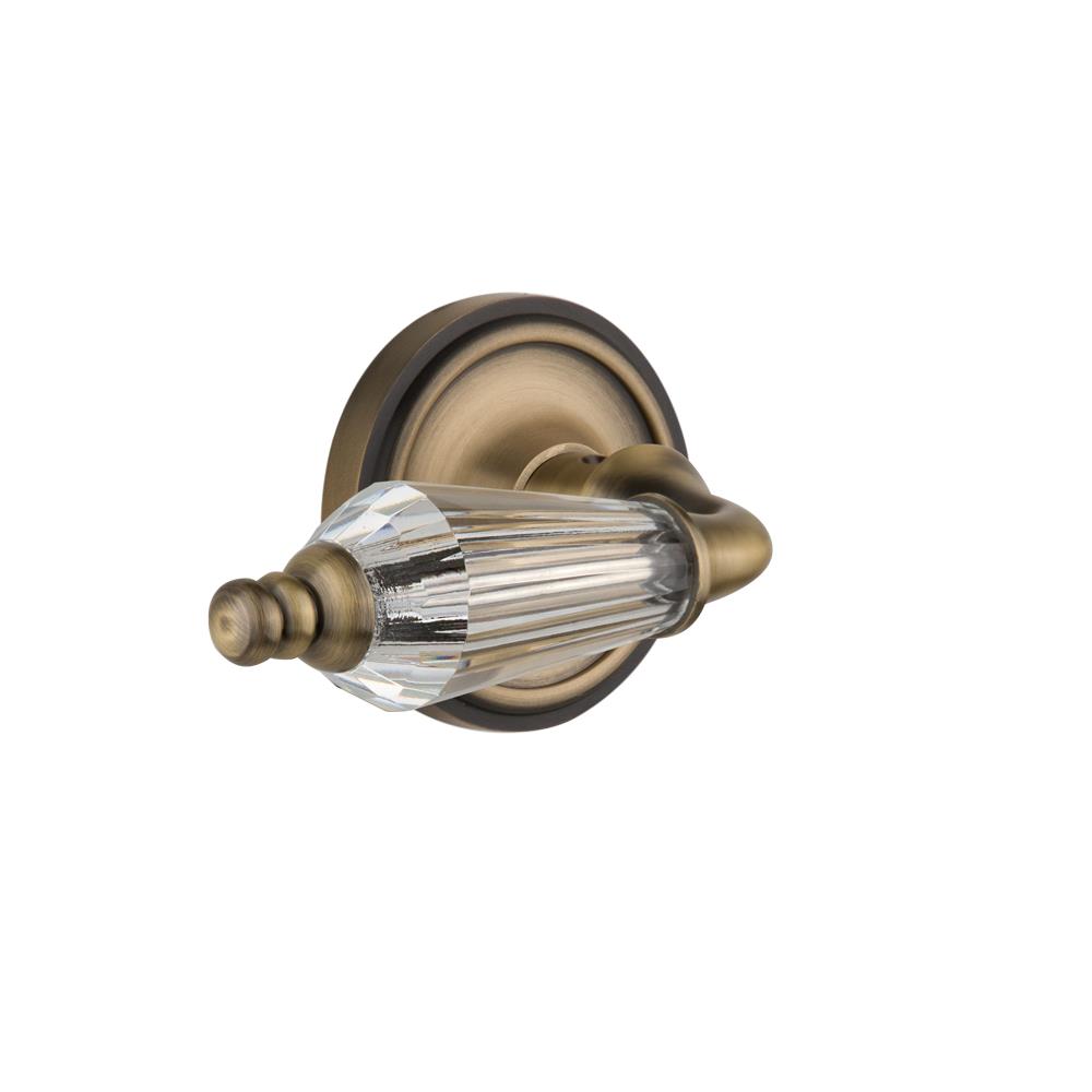 Nostalgic Warehouse CLAPRL Single Dummy Knob Without Keyhole Classic RoKnobte with Parlour Lever in Antique Brass